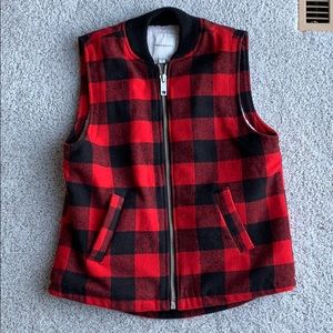 Plaid vest with tags